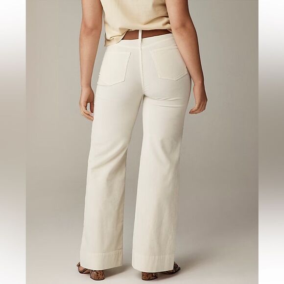 NWT J CREW Wide-leg corduroy trouser in Ivory - Picture 5 of 6
